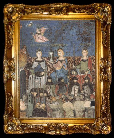 framed  Ambrogio Lorenzetti The Virtues of Good Government (mk39), ta009-2